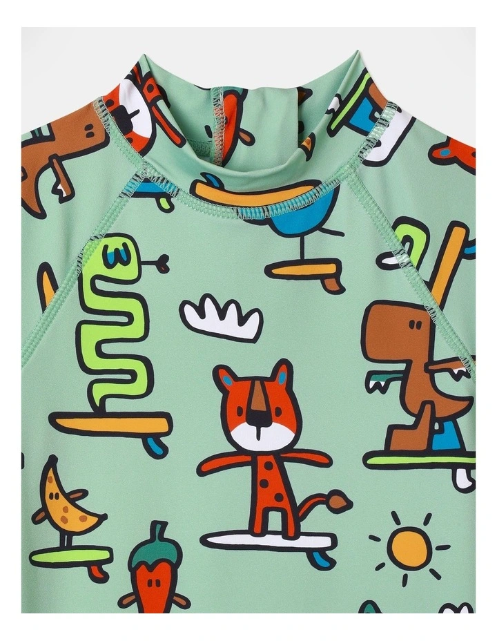 Ian Rashsuit With Hat Set in Green