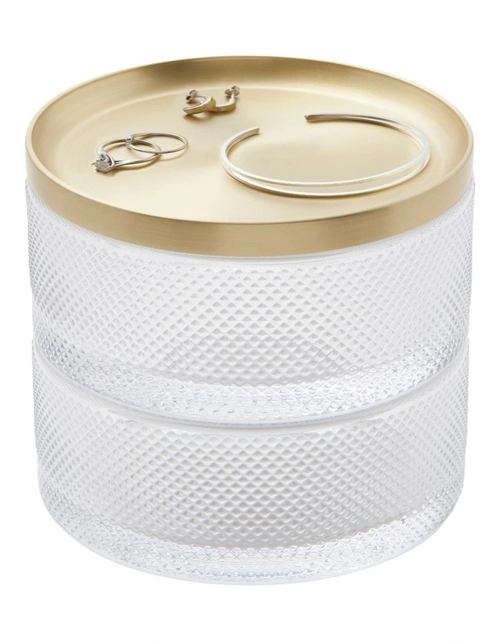Tesora Box Glass 13x13x11cm in Brass