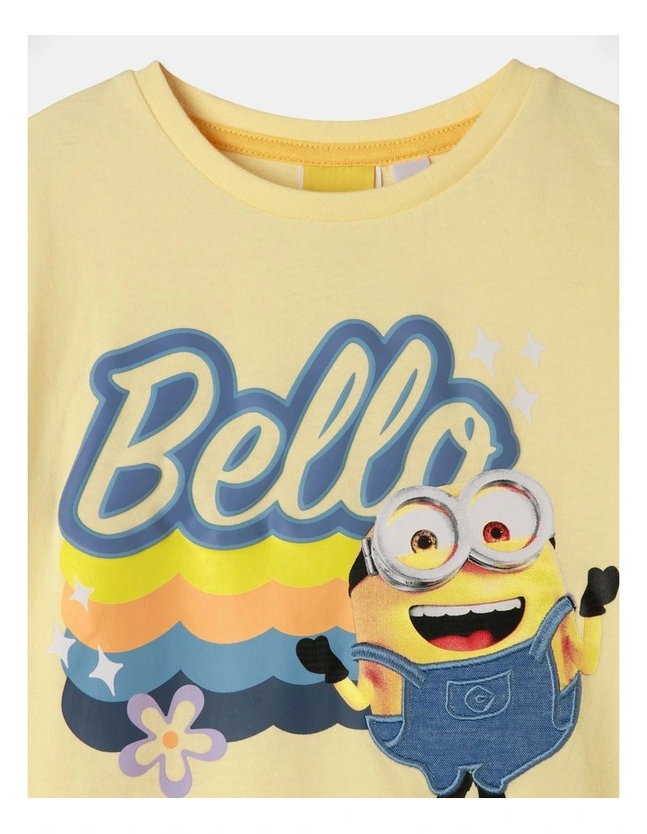 Despicable Me Denim Applique T-Shirt in Light Yellow