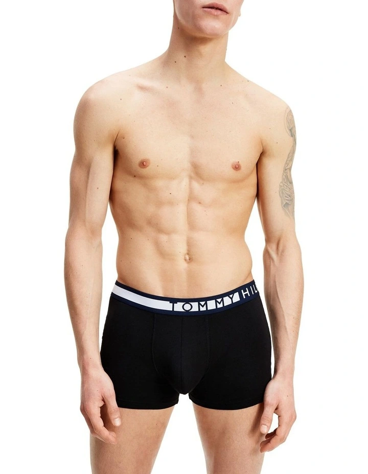 3-Pack Statement Waistband Trunks in Black