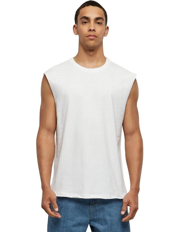 Open Edge Sleeveless Tee in White