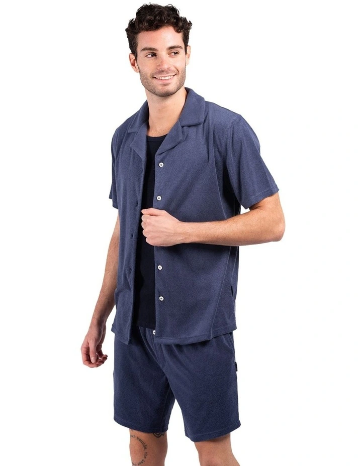 Terry Camper Shirt in Navy