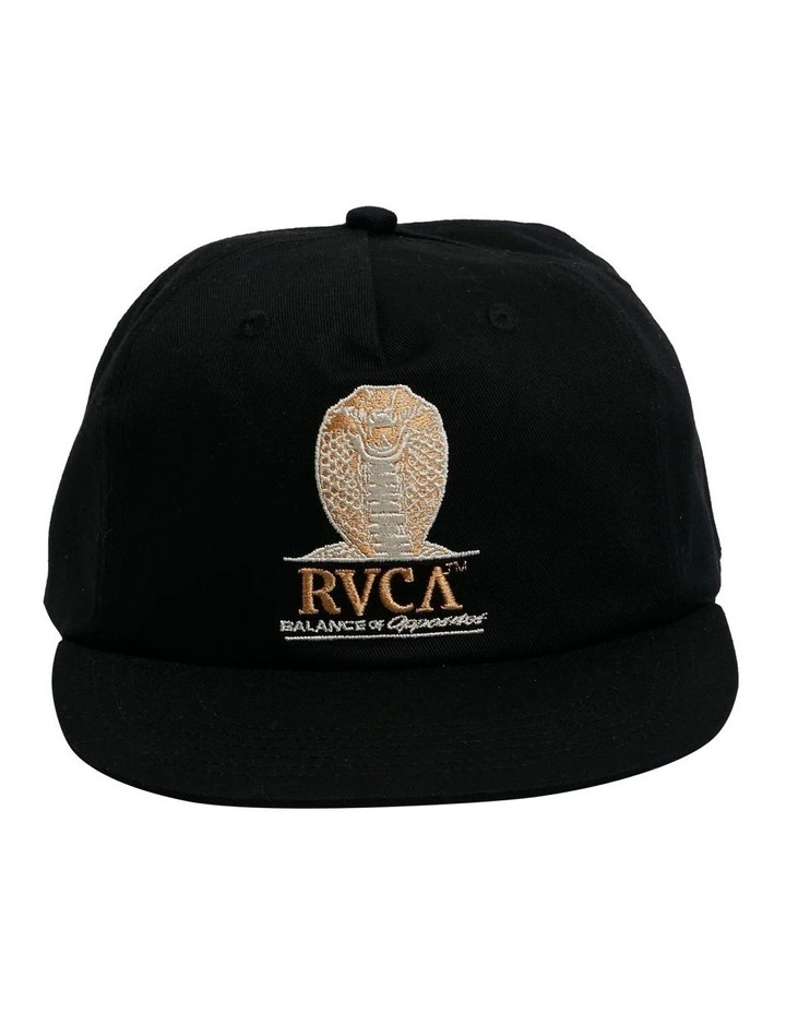 King Kobra Snapback Cap in Washed Black