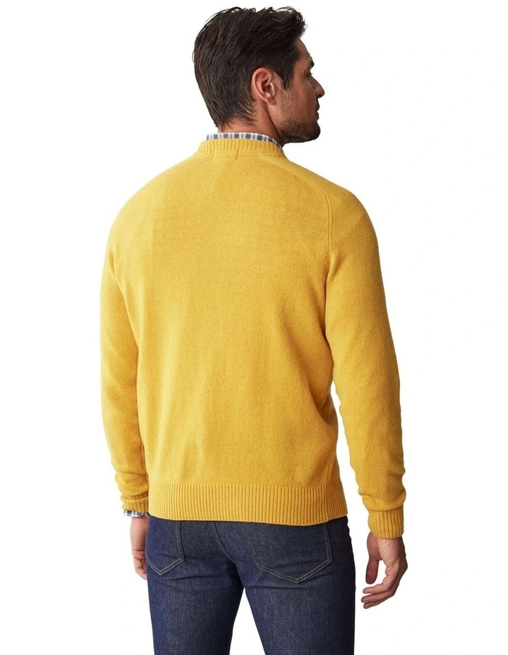 Lambswool Crew Neck Knit in Yellow