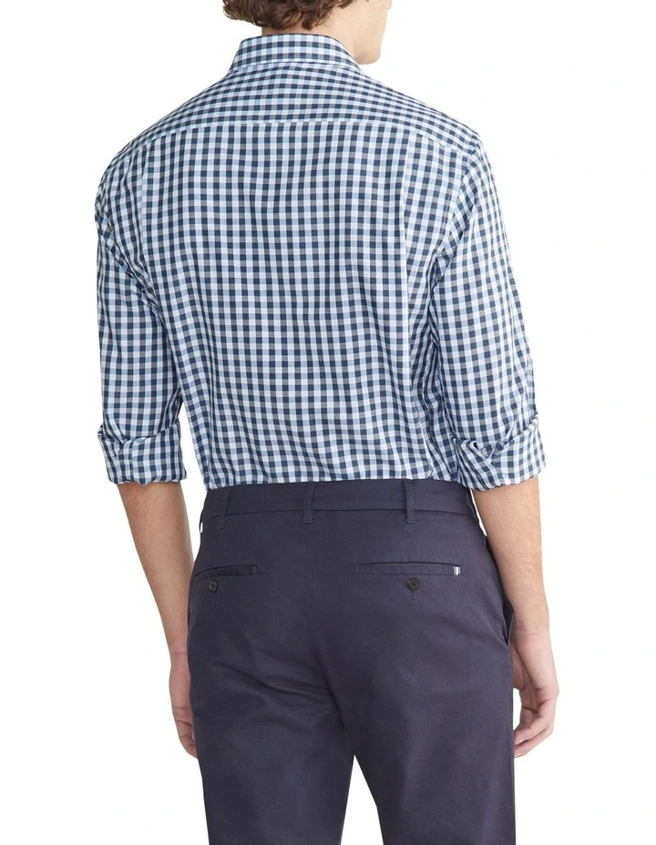 Classic Mid Check Long Sleeves Shirt in Blue