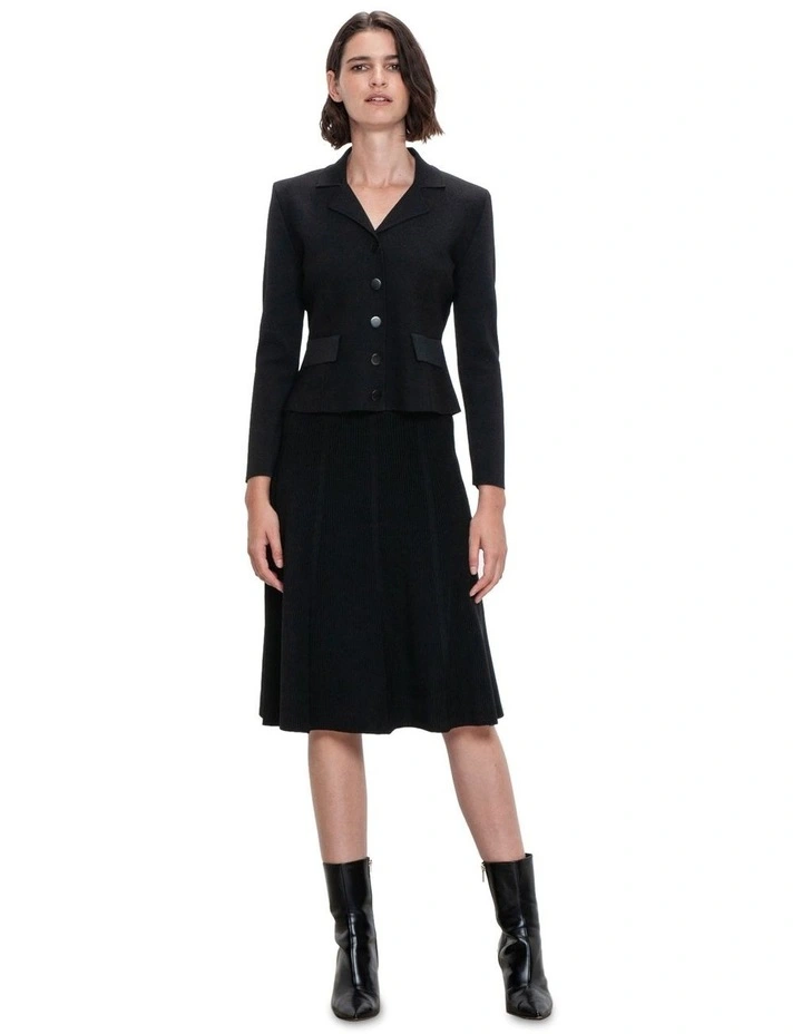 Ottoman Knit Skirt in Black