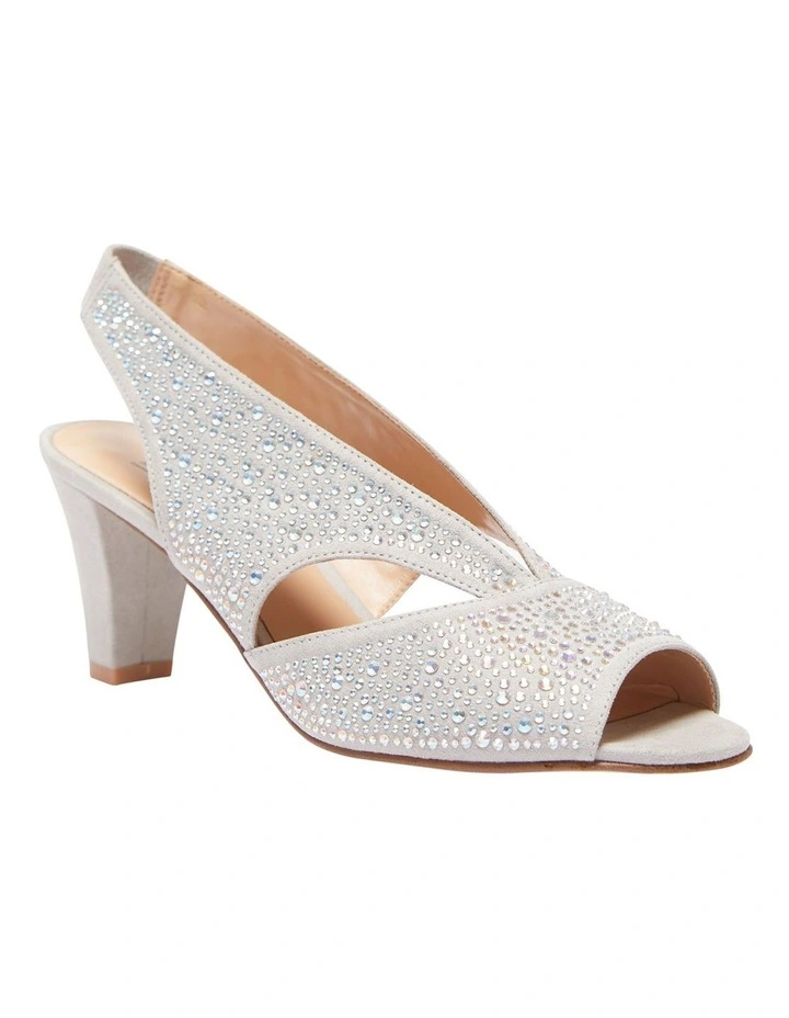 Angie Silver Fabric Sandals