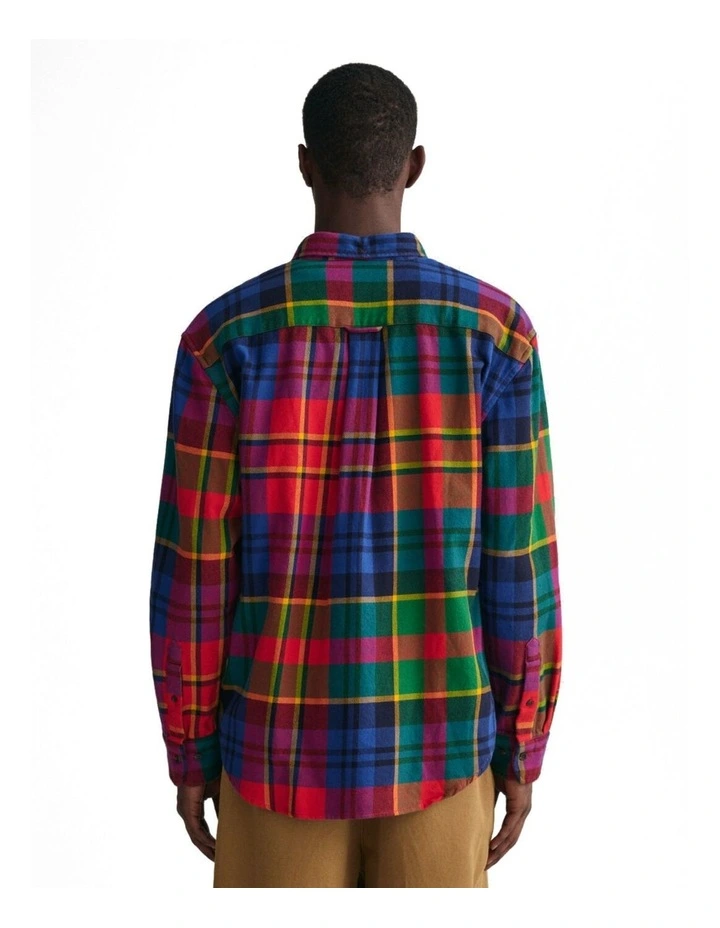 Relaxed Fit Checked Twill Shirt in Rich Red