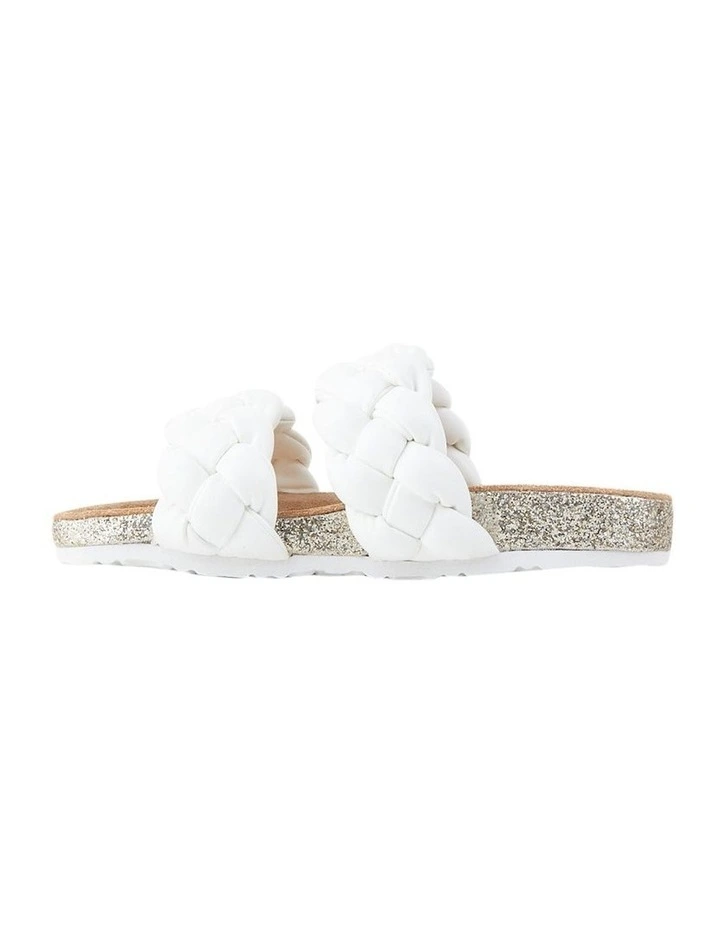 Avery Weave Slide Sandals in White
