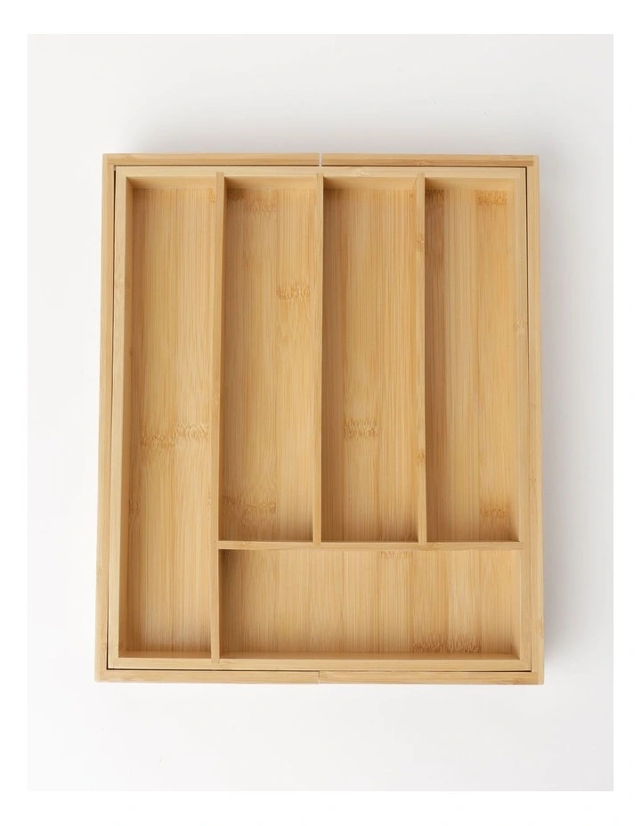 Extendable Cutlery Organiser in Bamboo