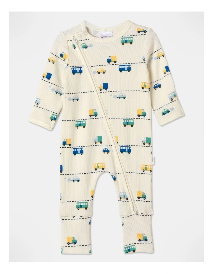 Essential Rib Traffic Coverall in Cream