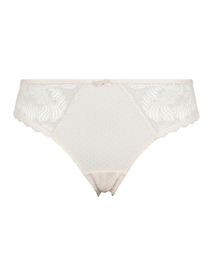 Capucine Low Rise Two-Tone Lace Brief in Ivory & Pink
