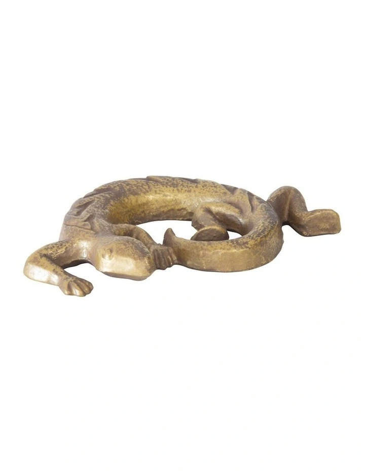 Decorative Curled Up Gecko Paperweight/Dcor in Metal