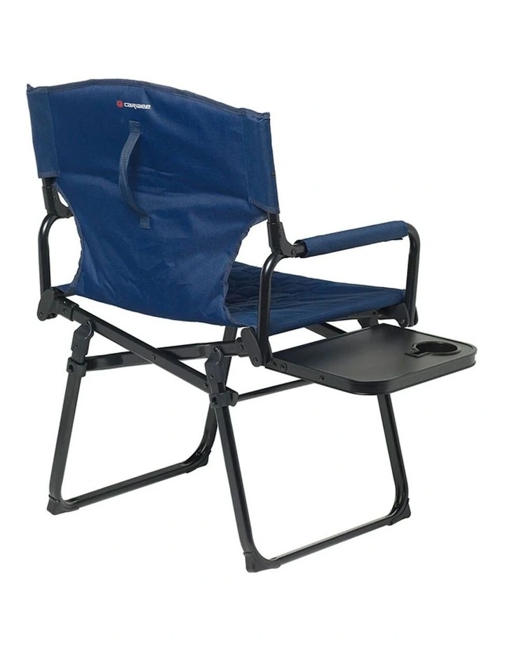 90cm Aluminium Folding Directors Chair with Side Table in Navy