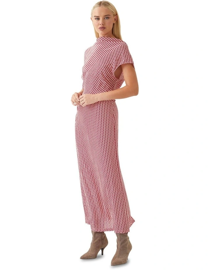 Victoria Spot Print Dress in Red/Pink