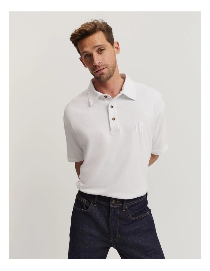 Australian Made Pique Polo in White