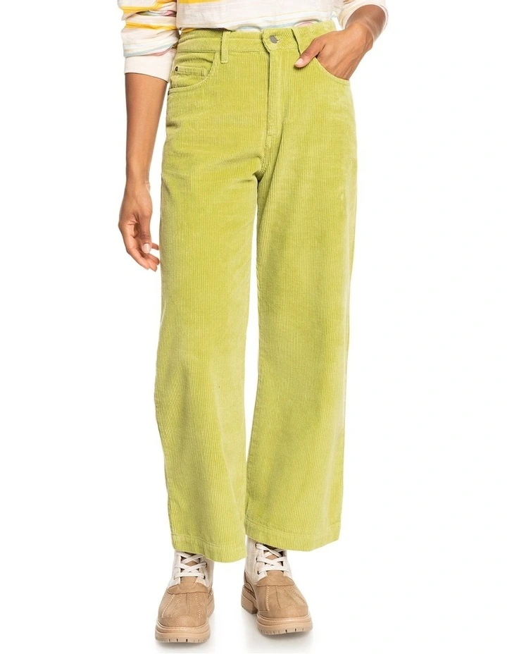 Surf on Cloud Corduroy Wide Leg Trousers in Fern