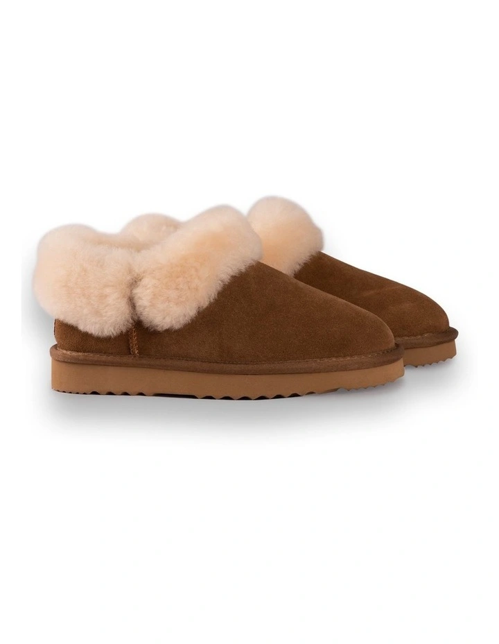 Ankle Wool Slipper in Tan