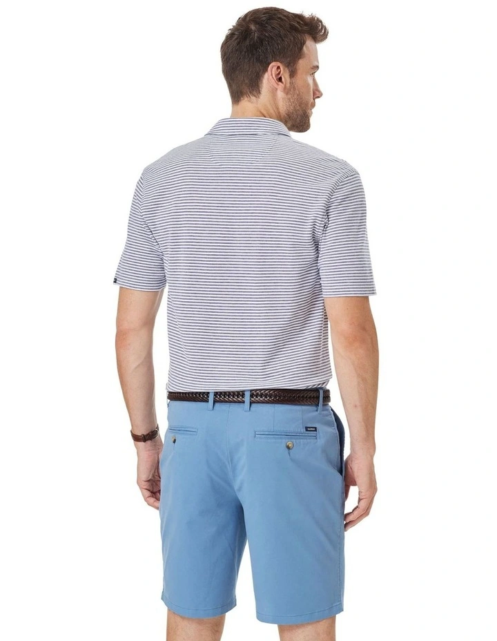 Smart Jacquard Stripe Polo in Navy