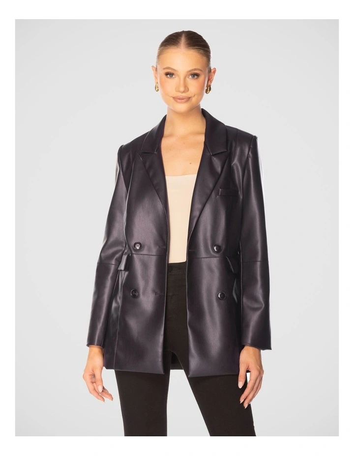 Sammy Vegan Leather Jacket in Black
