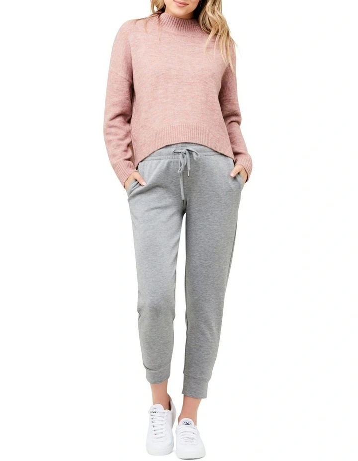 Jade Crop Nursing Knit in Dusty Pink