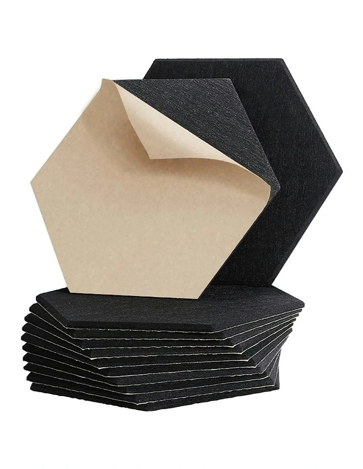 Acoustic Foam Soundproofing Tiles 12 Piece 35x30x0.9cm in Black