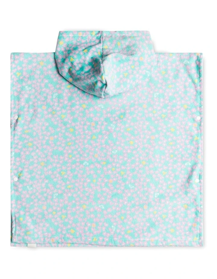 Stay Magical Printed Hoodie Poncho Towel in Arubra Blue