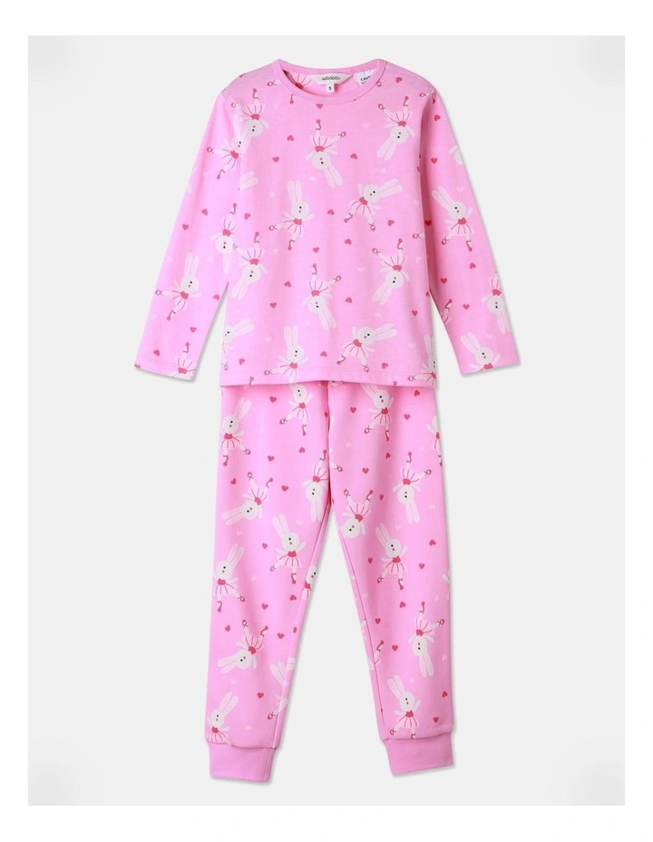 Essential Ballerina Bunnies Pyjama Set (3-8 Years) in Pink