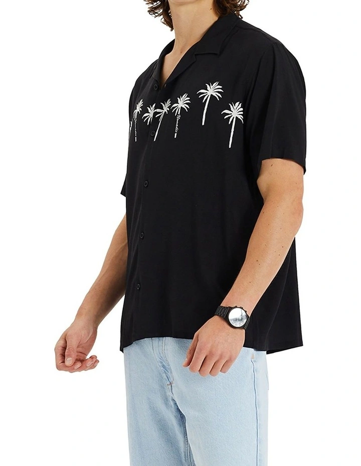 Rider Relaxed Resort Shirt in Black/White Stripe