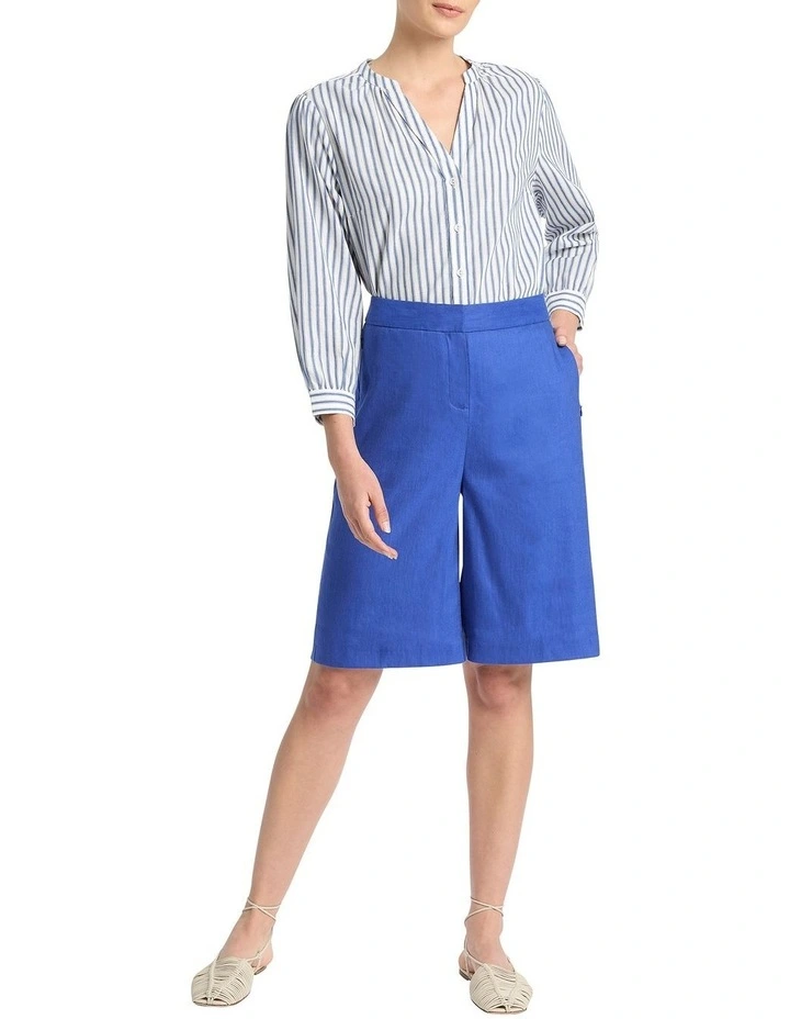 Helene Linen Short in Azure