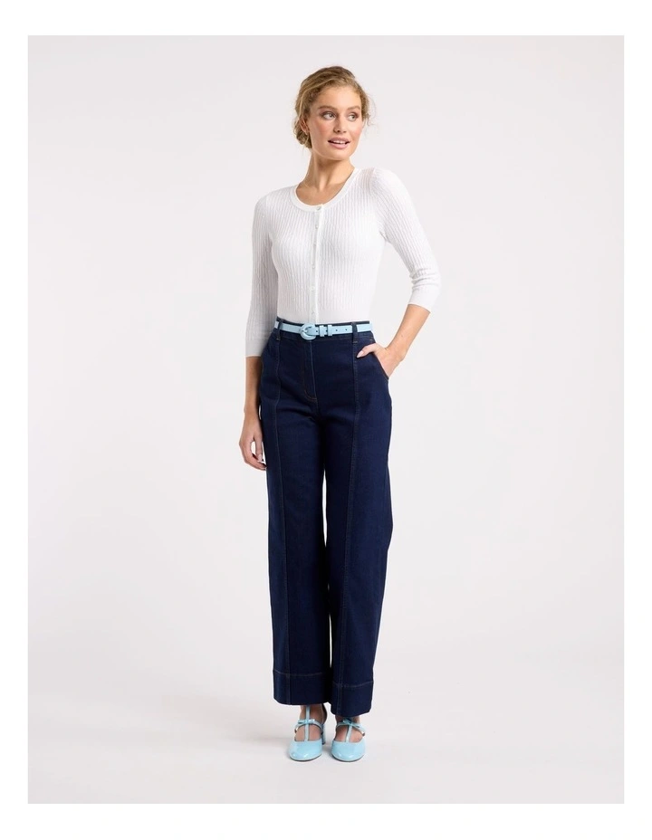 Haisley 3/4 Sleeve Cardi in White