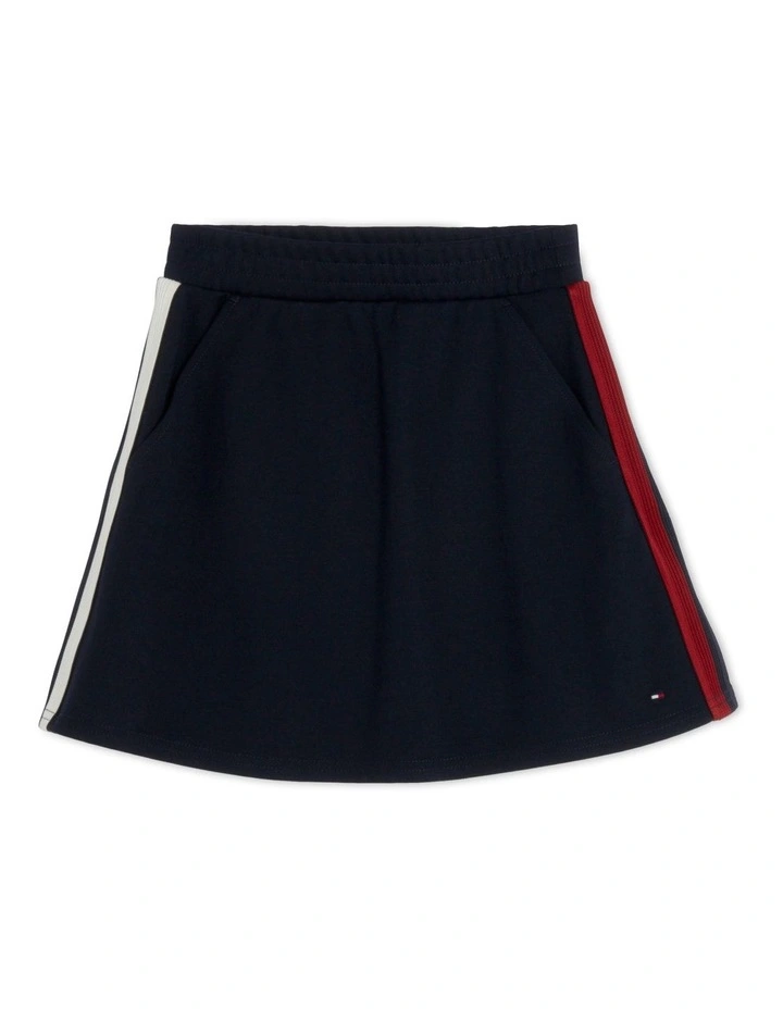 Girls 8-16 Global Stripe Punto Di Roma Skater Skirt in Blue
