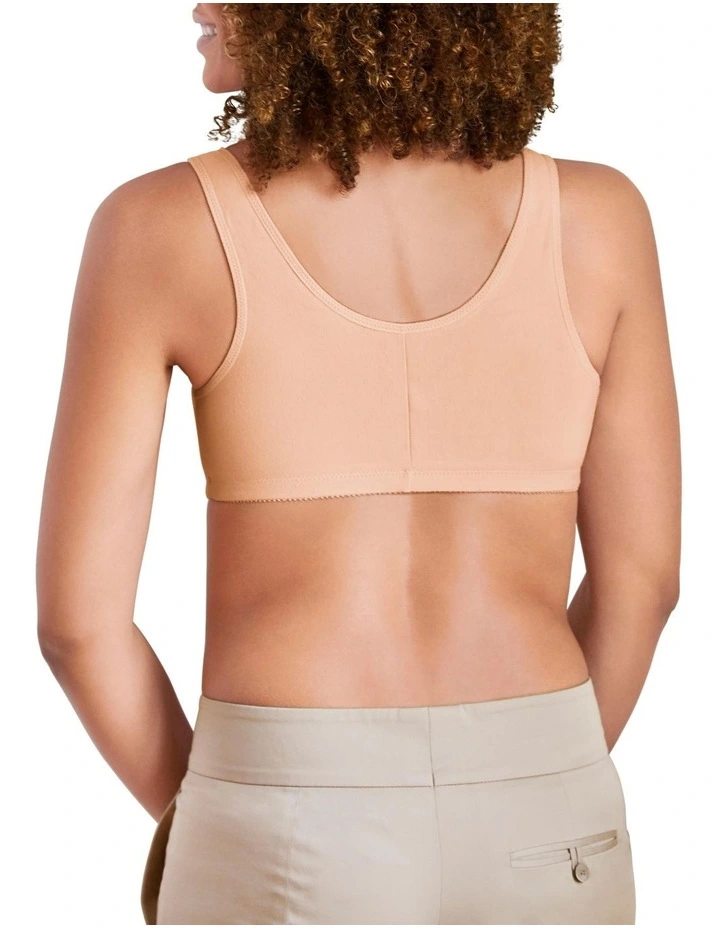 Frances Soft Cup Leisure Bra in White/Beige