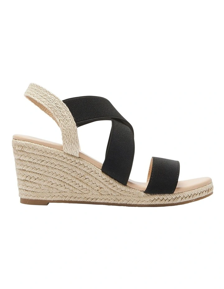 Selina Sandals in Black Elastic