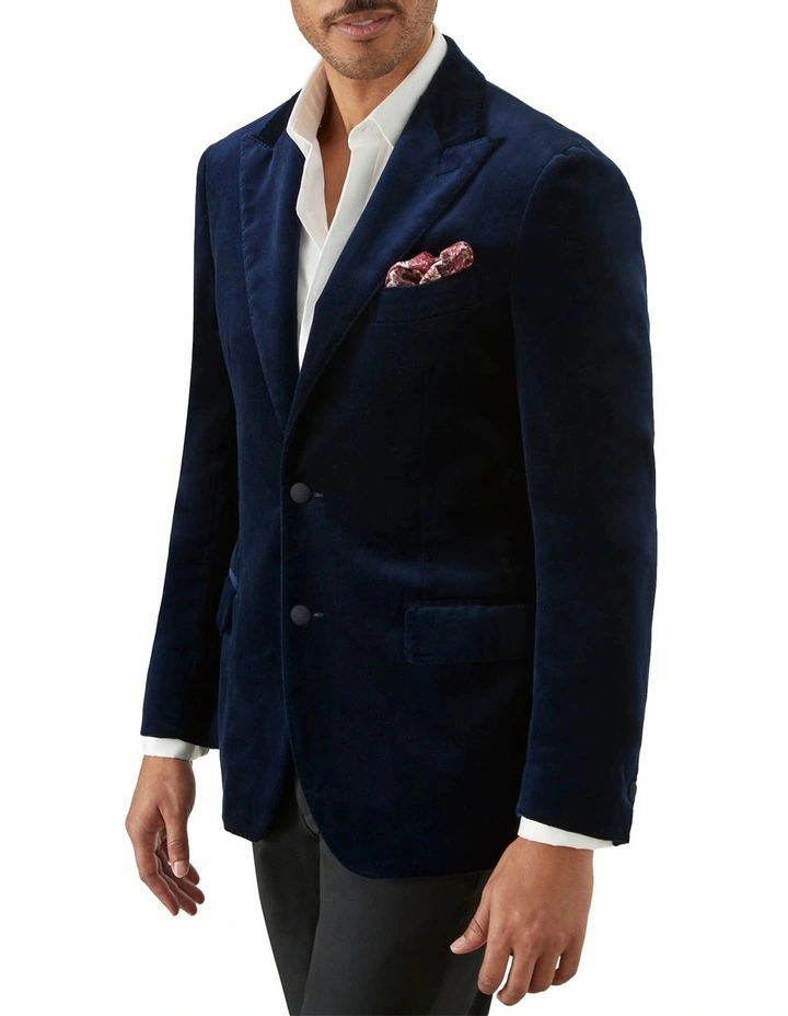 Matera Velvet Jacket in Navy