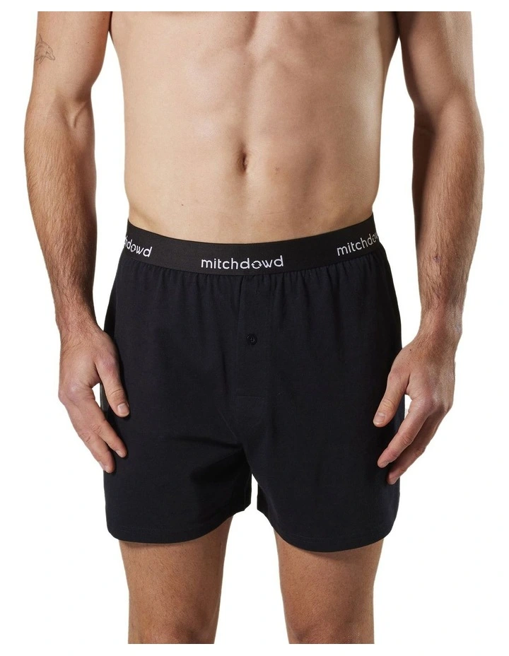 Loose Fit Knit Boxer Shorts 3 Pack in Black
