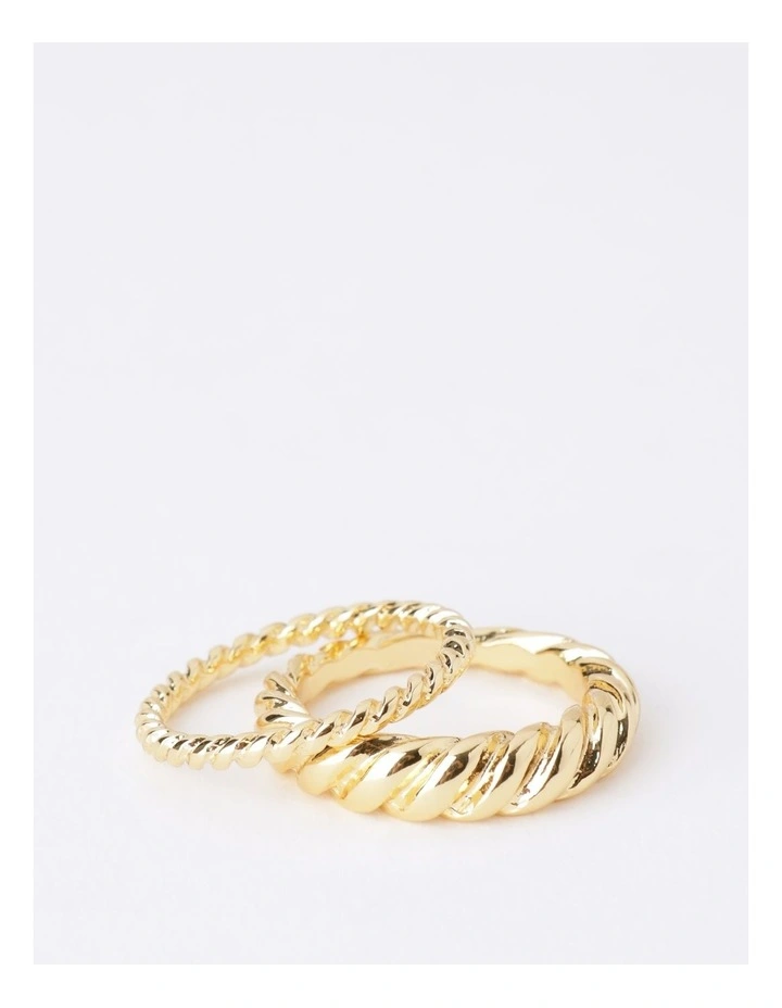 Twist Ring 2Pk in Gold