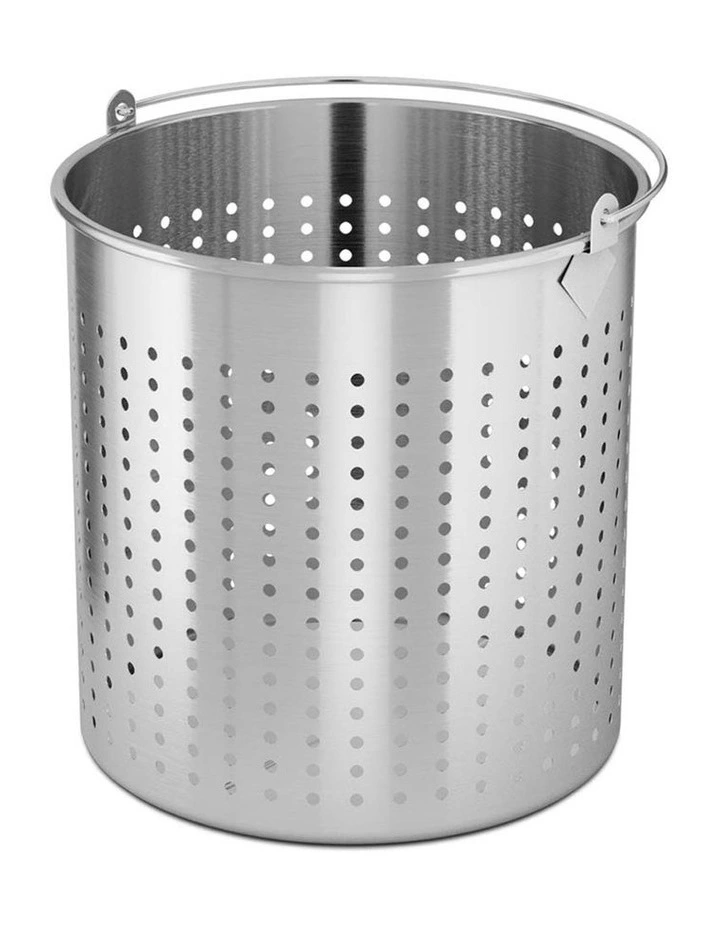 Basket Pasta Strainer with Handle 21L in Silver