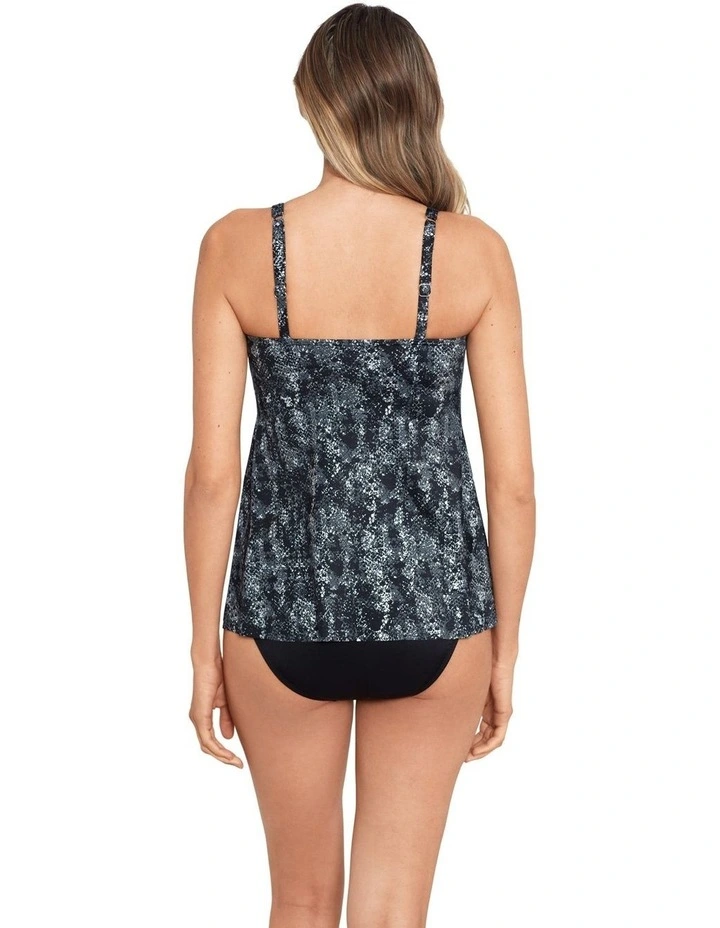 Dragonstone Surplice Loose Fit Wired Tankini Top in Black