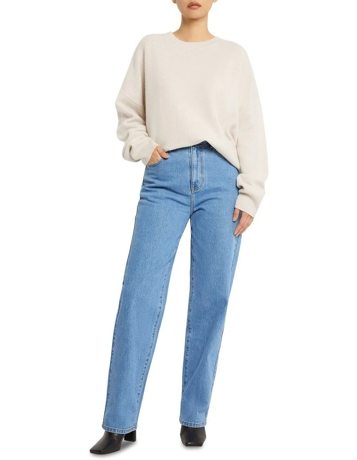High Rise Straight Leg Jean in Blue