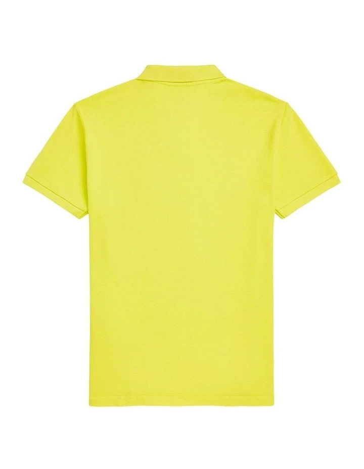 Custom Slim Fit Mesh Polo Shirt in Yellow