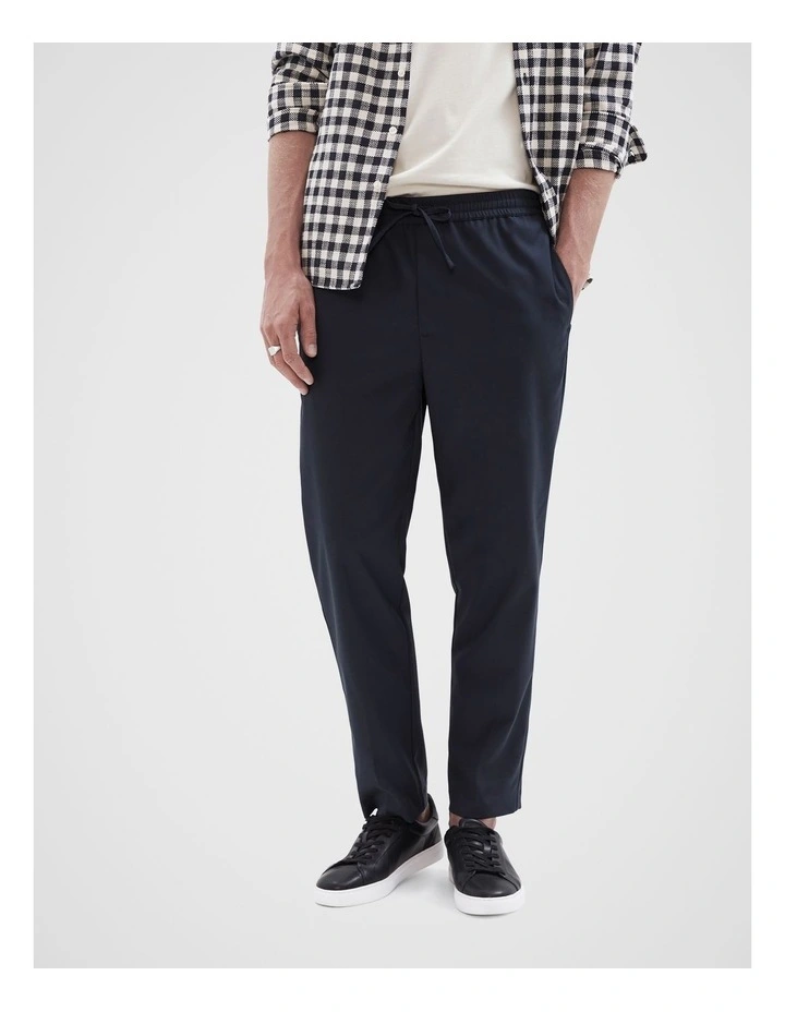 Smart Pull On Trouser in Navy Blue