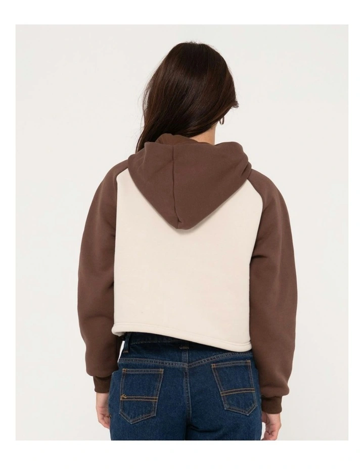 Roval Raglan Sleeve Hooded Fleece in Natural