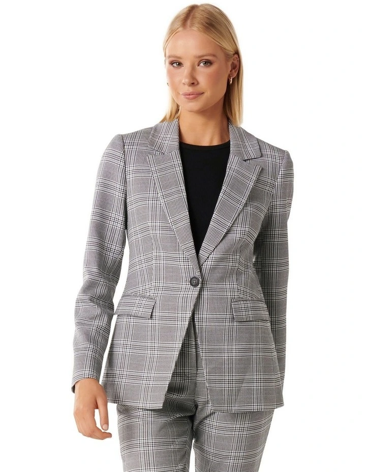 Cammie Check Blazer in Blue