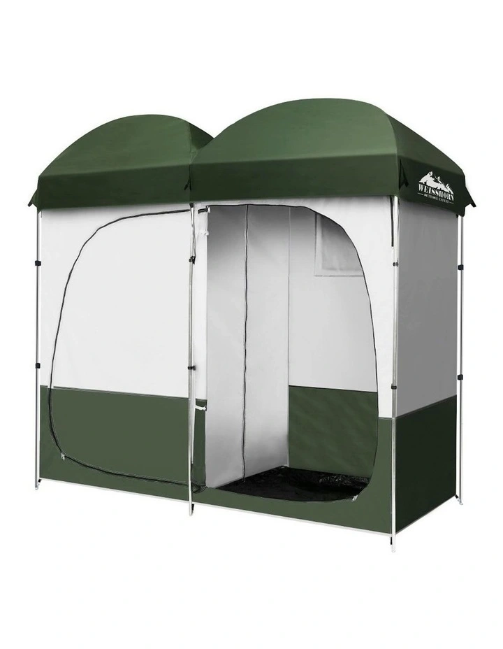 Double Camping Shower Toilet Tent Outdoor Portable Change Room