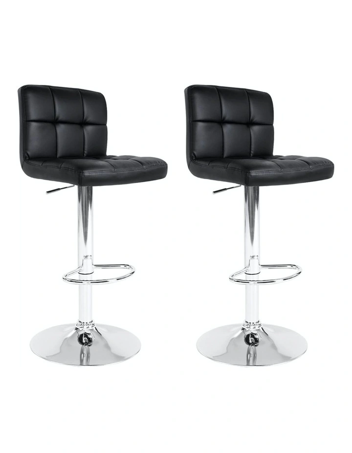 Leather Noel Bar Stools 2x in Black