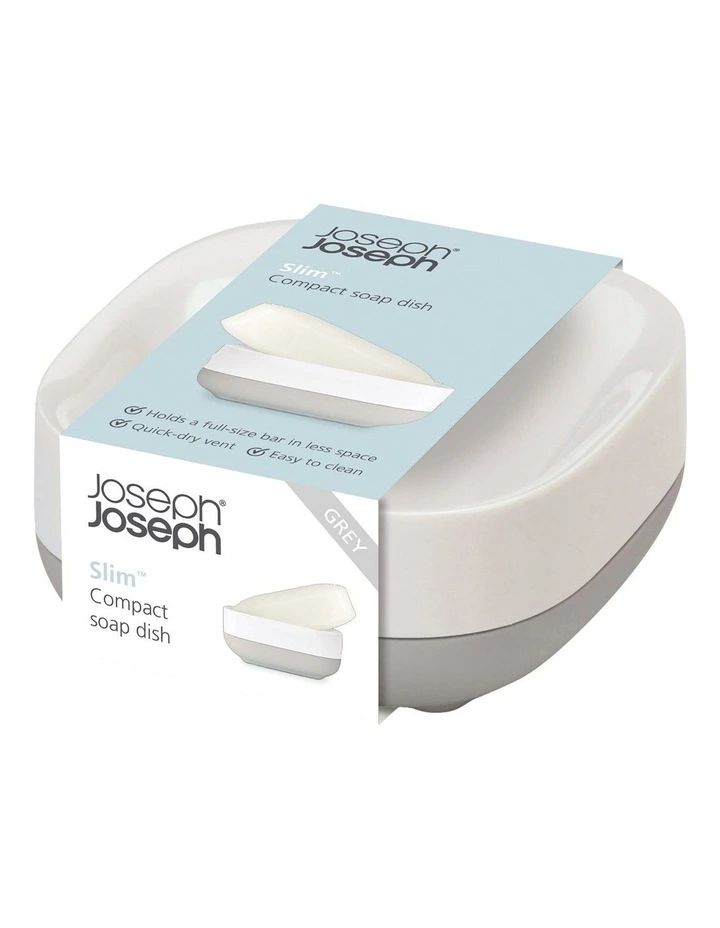 Slim Compact Soap Dish in Grey