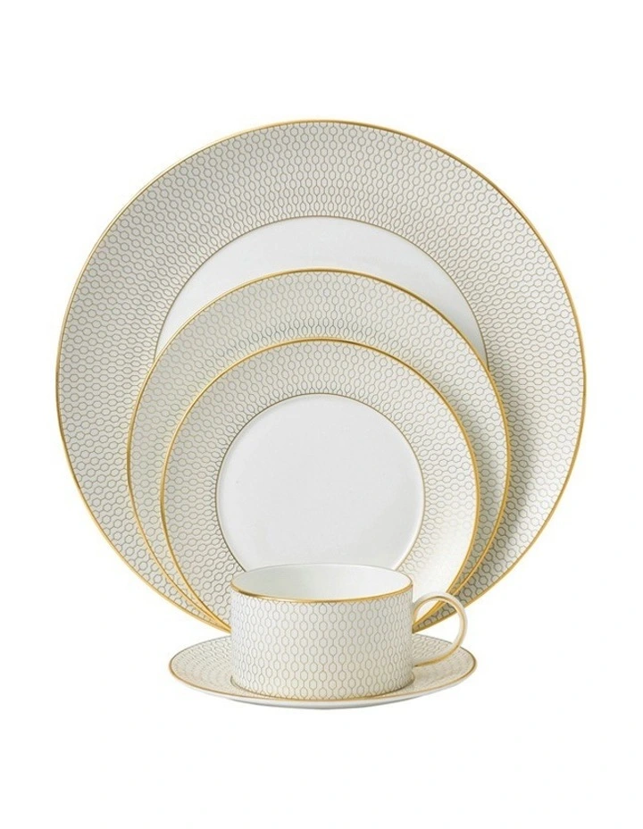 Gio Gold 5 Piece Place Set White