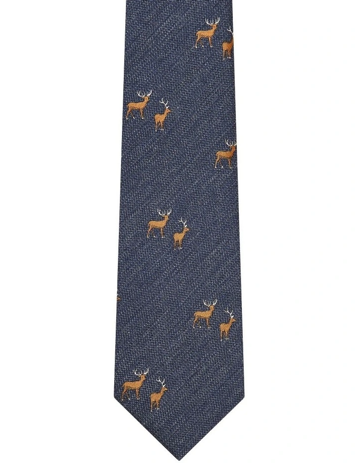 Print Tie in Indigo
