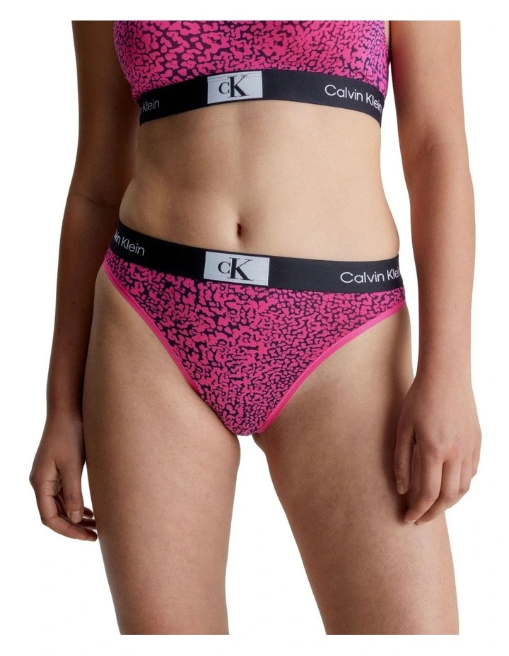 CK 1996 Cotton High Waisted Brazilian Hipster in Pink